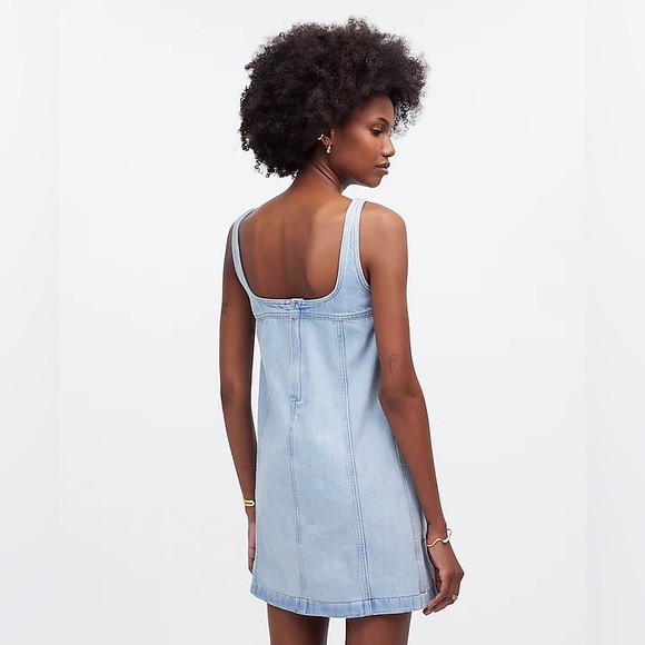 NWT Madewell Denim A-Line Sleeveless Mini Dress - Picture 4 of 15